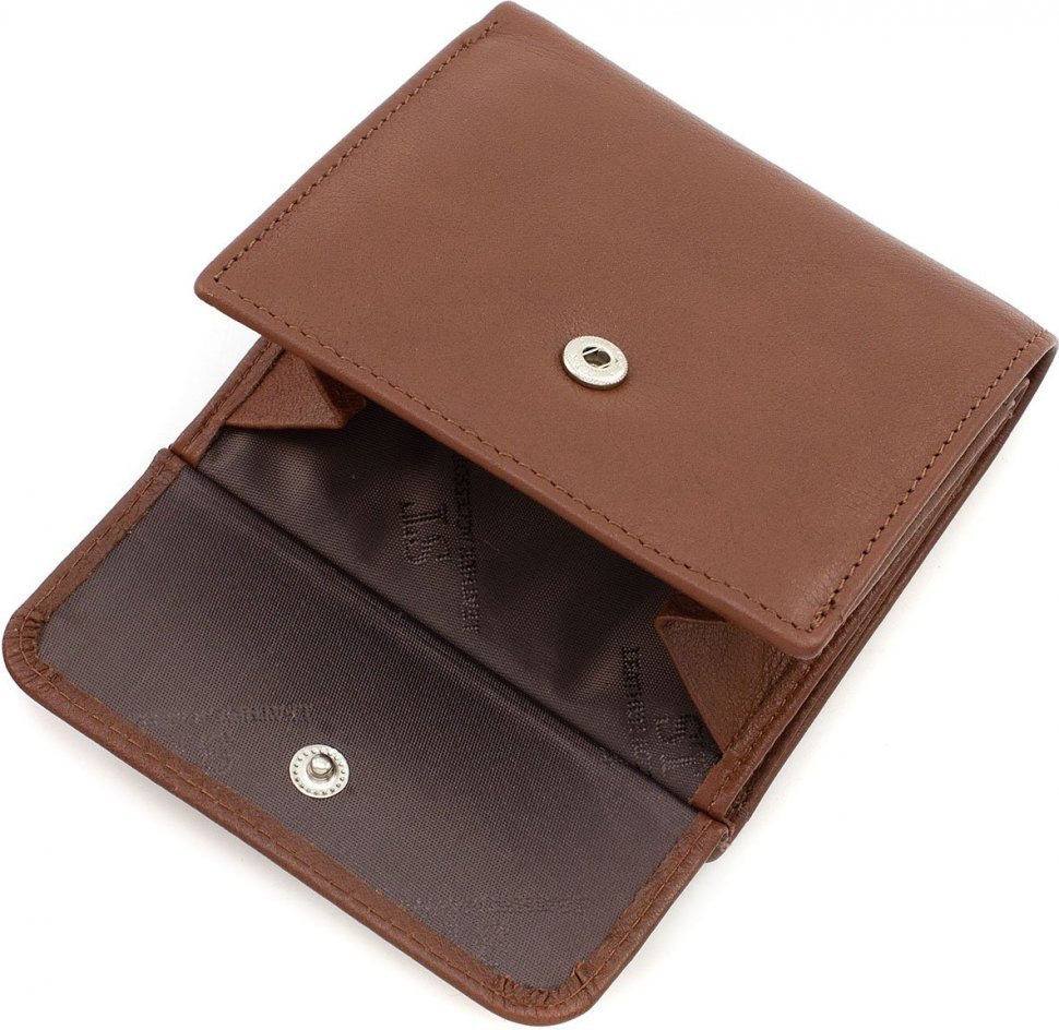 Невеликий жіночий гаманець коричневого кольору з натуральної шкіри ST Leather (14017)