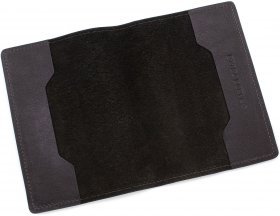 Черная обложка для паспорта из гладкой кожи Grande Pelle (15447) - 2
