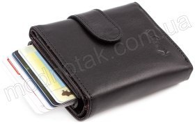 Шкіряне чорне портмоне з Картхолдер KARYA (059-1)