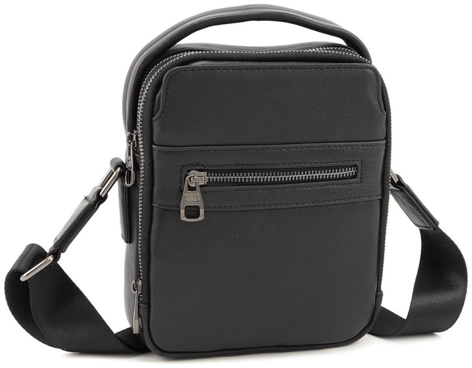 Кожаная мужская сумка барсетка c ручкой и плечевым ремнем Leather Collection 90808 modnotak фото №1