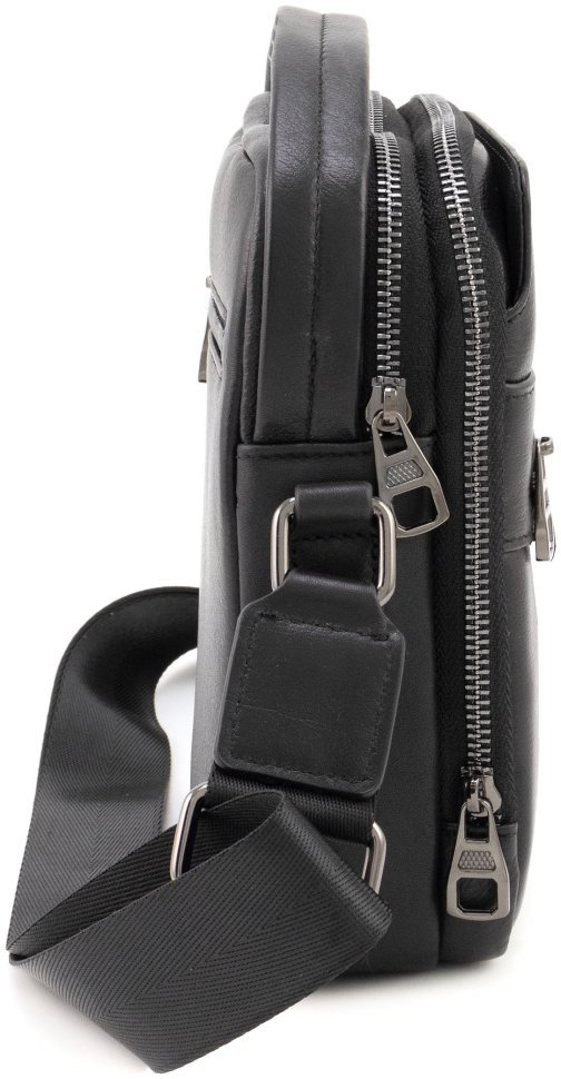 Кожаная мужская сумка барсетка c ручкой и плечевым ремнем Leather Collection 90808 modnotak фото №2