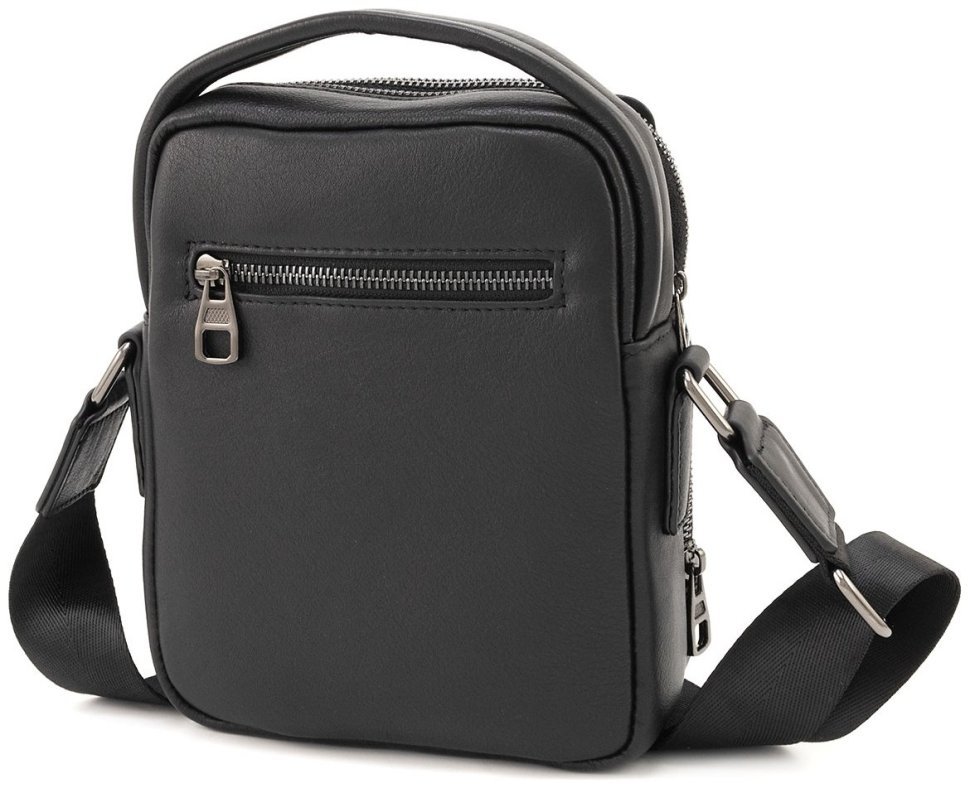 Кожаная мужская сумка барсетка c ручкой и плечевым ремнем Leather Collection 90808 modnotak фото №3