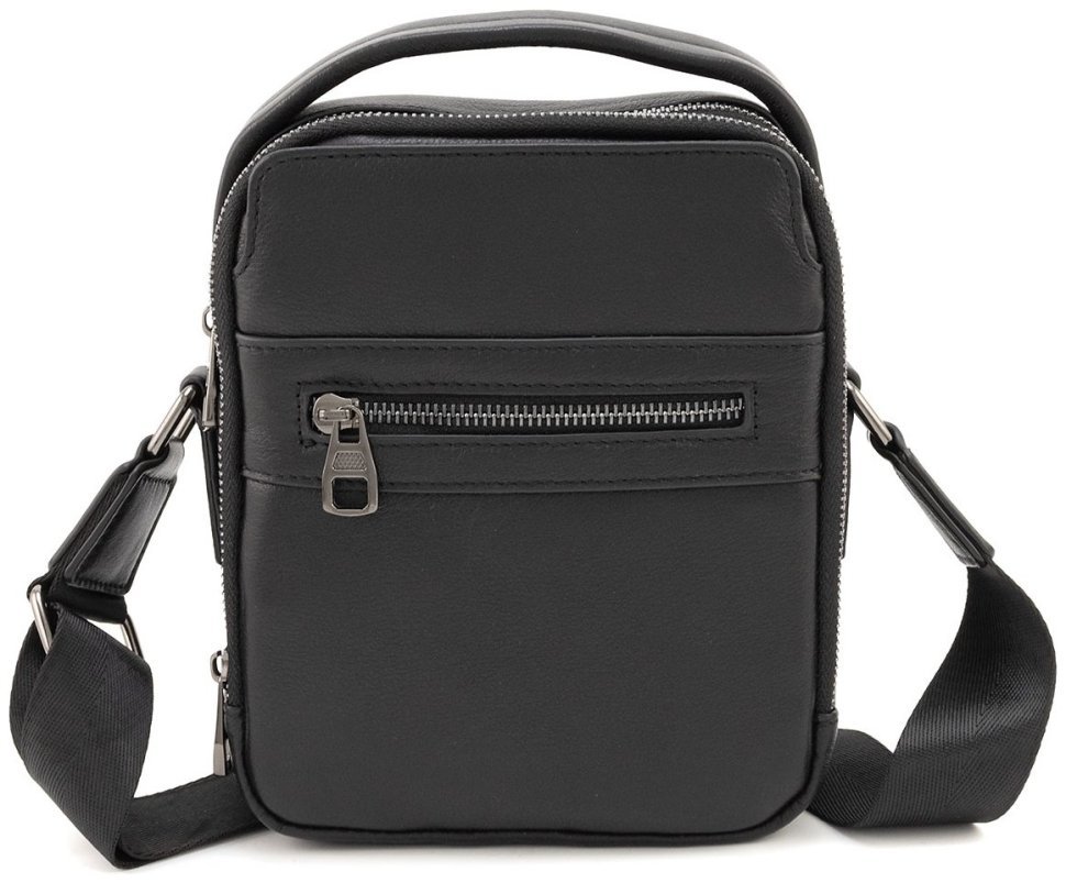 Кожаная мужская сумка барсетка c ручкой и плечевым ремнем Leather Collection 90808 modnotak фото №4