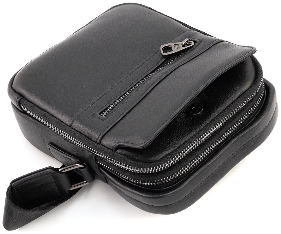 Кожаная мужская сумка барсетка c ручкой и плечевым ремнем Leather Collection 90808 modnotak фото №7