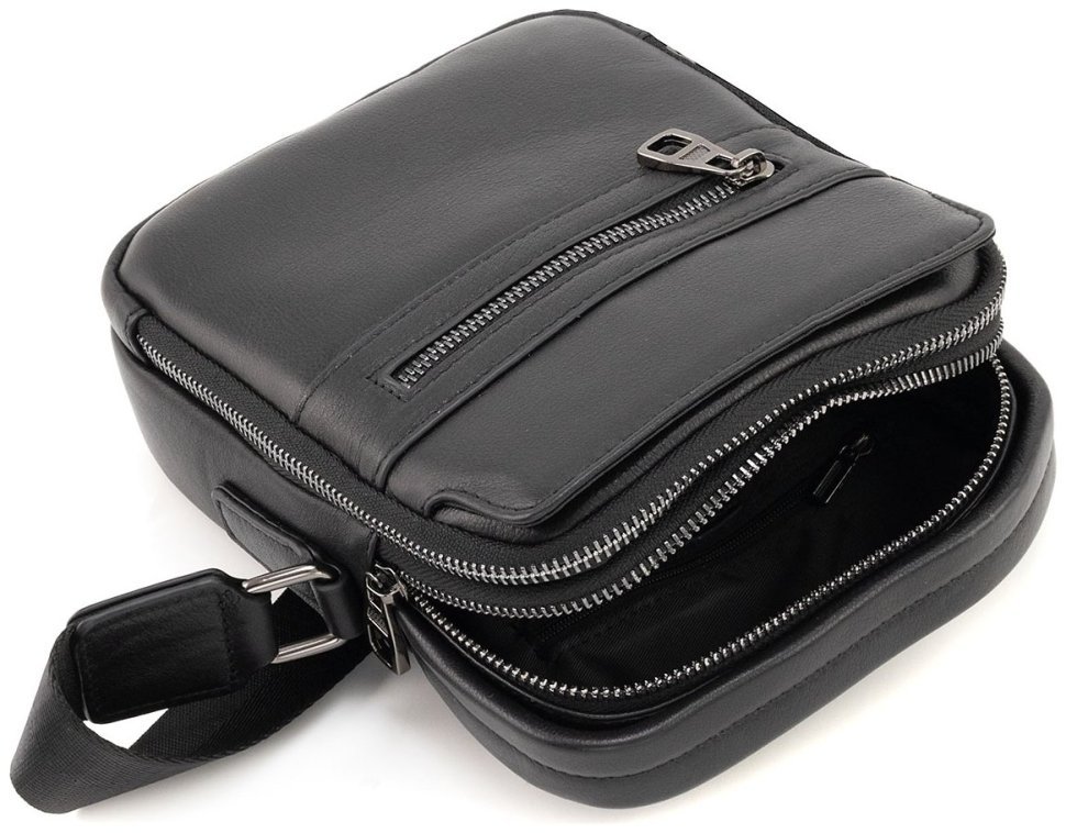 Кожаная мужская сумка барсетка c ручкой и плечевым ремнем Leather Collection 90808 modnotak фото №9