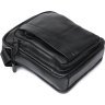 Функциональная мужская сумка-планшет из черной кожи флотар Vintage (20677) - 3
