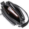 Функциональная мужская сумка-планшет из черной кожи флотар Vintage (20677) - 4
