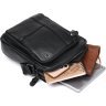 Функциональная мужская сумка-планшет из черной кожи флотар Vintage (20677) - 5