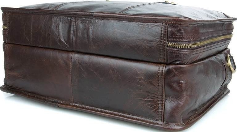 Містка сумка з натуральної шкіри під формат А4 VINTAGE STYLE (14539)