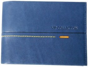 Стильний шкіряний гаманець Beverly Hills без застібки Vip Collection 102508 (синій)