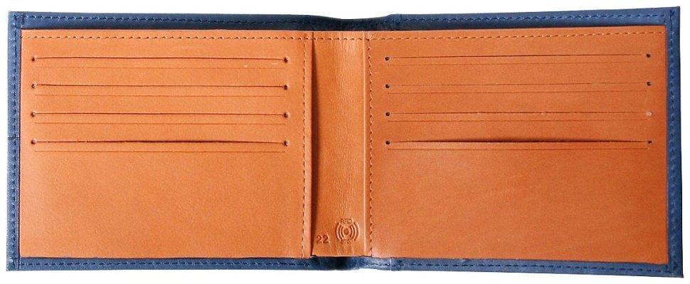 Стильний шкіряний гаманець Beverly Hills без застібки Vip Collection 102508 (синій) modnotak фото №3