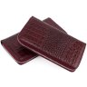 Бордовий гаманець з натуральної шкіри на блискавці KARYA (1072-016) - 3
