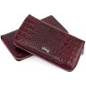 Бордовий гаманець з натуральної шкіри на блискавці KARYA (1072-016) - 1