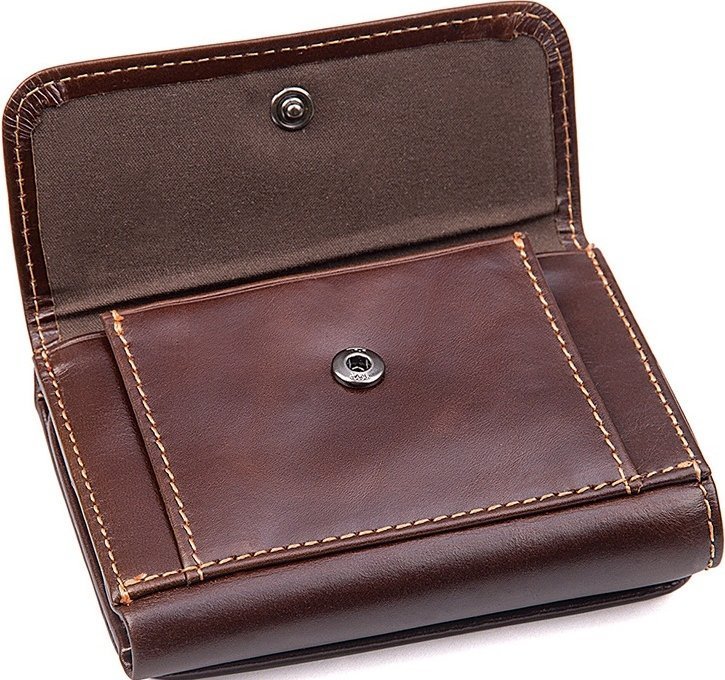 Невеликий універсальний гаманець із гладкої шкіри коричневого кольору Vintage (2414595)