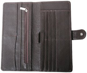 Коричневий гаманець органайзер із натуральної шкіри флотар Vip Collection 102608