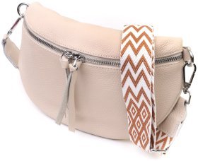 Кожаная сумка через плечо с мини-кошельком для женщин Vintage 22664 Белая