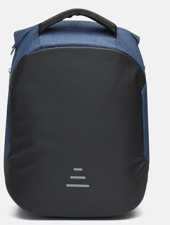 Чоловічий текстильний рюкзак синьо-чорного кольору із відсіком під ноутбук Monsen 72908