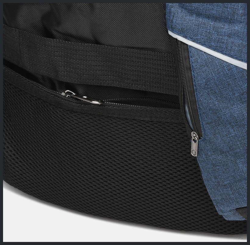 Чоловічий текстильний рюкзак синьо-чорного кольору із відсіком під ноутбук Monsen 72908