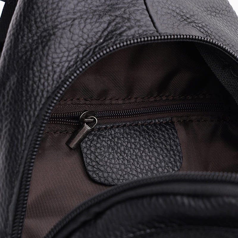 Мужской кожаный рюкзак-слинг через плечо на два отделения Keizer (21930)