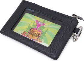 Небольшая черная документница из натуральной кожи с тиснением Vintage (2420461)