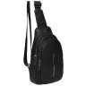 Чоловічий великий шкіряний слінг-рюкзак чорного кольору Borsa Leather 73008 - 1