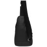 Чоловічий великий шкіряний слінг-рюкзак чорного кольору Borsa Leather 73008 - 3