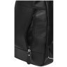Мужской большой кожаный слинг-рюкзак черного цвета Borsa Leather 73008 - 6