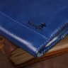 Синий кошелек-клатч из гладкой кожи на молниевой застежке SHVIGEL (16183) - 10