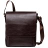 Мужская сумка-мессенджер из натуральной кожи шоколадного цвета с фиксацией на клапан Blamont (15848) - 1