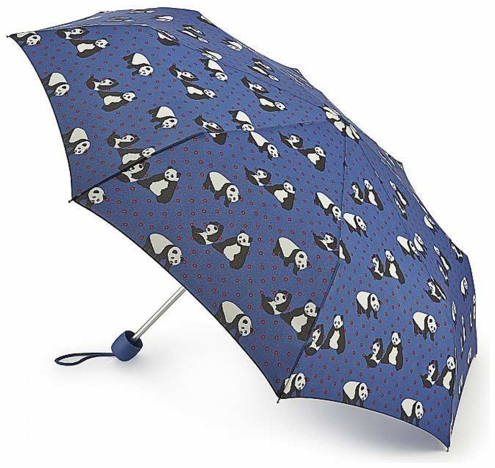 Зонт женский Fulton Minilite-2 L354 Pin Spot Panda (Механика, складной, синего цвета с принтом панд) 93908 фото №1 Зонт женский Fulton Minilite-2 L354 Pin Spot Panda (Механика, складной, синего цвета с принтом панд) 93908 modnotak фото №1