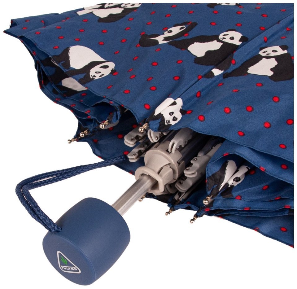 Зонт женский Fulton Minilite-2 L354 Pin Spot Panda (Механика, складной, синего цвета с принтом панд) 93908 фото №8 Зонт женский Fulton Minilite-2 L354 Pin Spot Panda (Механика, складной, синего цвета с принтом панд) 93908 modnotak фото №8
