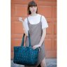 Фирменная женская сумка из натуральной плетеной кожи зеленого цвета BlankNote Пазл Xl (12780) - 7