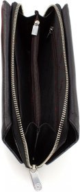 Черный кошелек-клатч из натуральной кожи на запястье KARYA (19966)