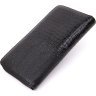 Чоловічий гаманець-клатч з натуральної шкіри чорного кольору під рептилію Vintage (20438) - 2