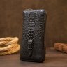 Мужской кошелек-клатч из натуральной кожи черного цвета под рептилию Vintage (20438) - 4