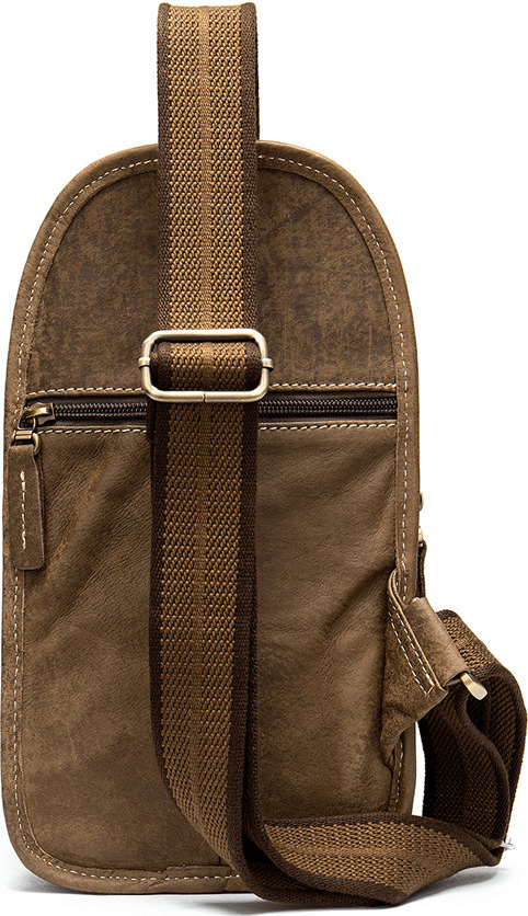 Модная светло-коричневая сумка через плечо из натуральной кожи Vintage (20009)