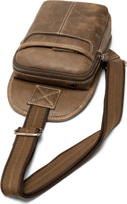 Модна світло-коричнева сумка через плече з натуральної шкіри Vintage (20009)