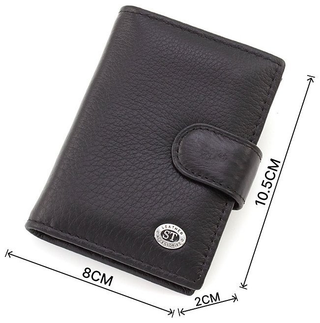 Полностью кожаная недорогая визитница черного цвета - ST Leather (18560) фото №3 Полностью кожаная недорогая визитница черного цвета - ST Leather (18560) modnotak фото №3