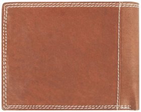 Шкіряний чоловічий гаманець без застібки коричневого кольору JCB NC52MN 94308 з блоком під карти