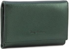 Темно-зелений жіночий гаманець з натуральної шкіри італійського виробництва Tony Bellucci (10749)