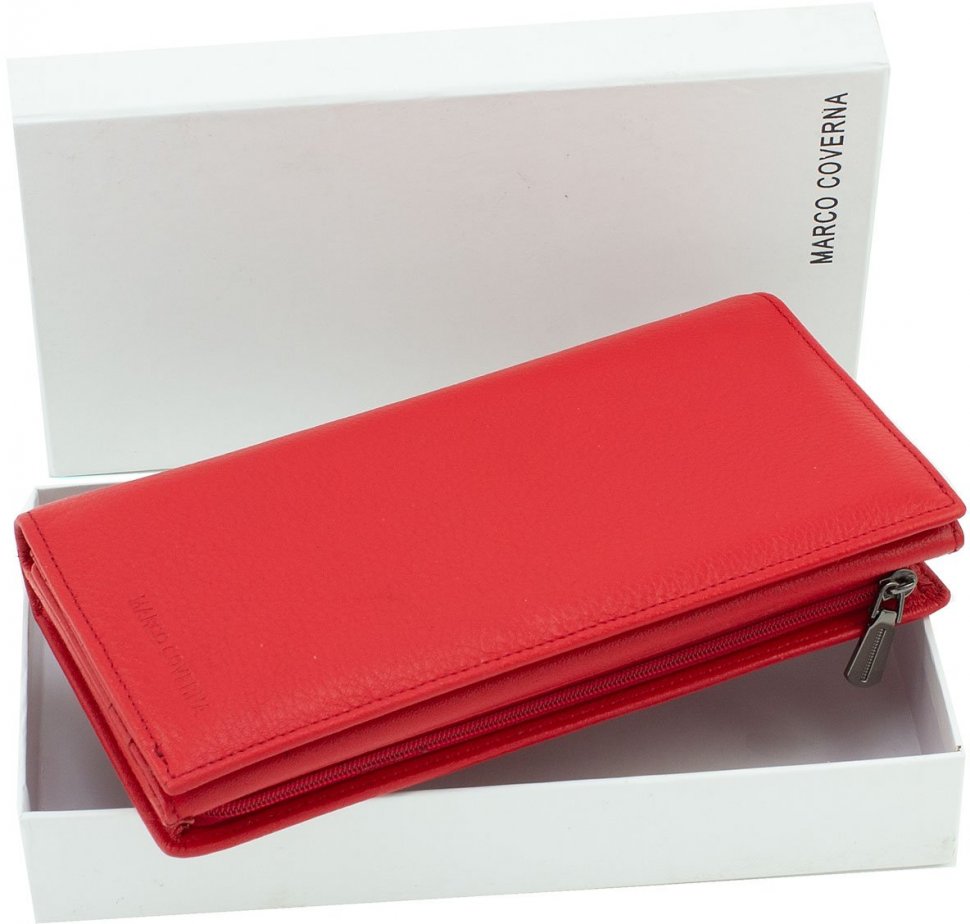 Жіночий шкіряний дорожній тревел-гаманець Marco Coverna (1423 red)