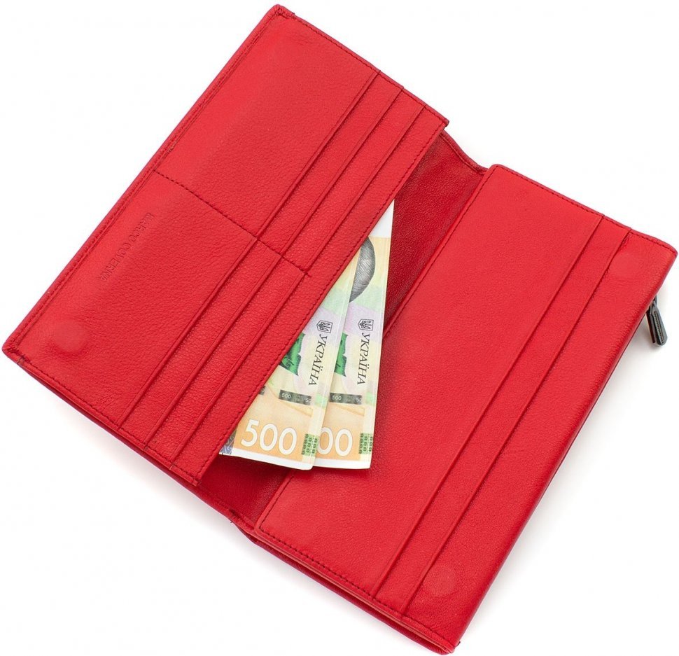 Женский кожаный дорожный тревел-кошелек Marco Coverna (1423 red)