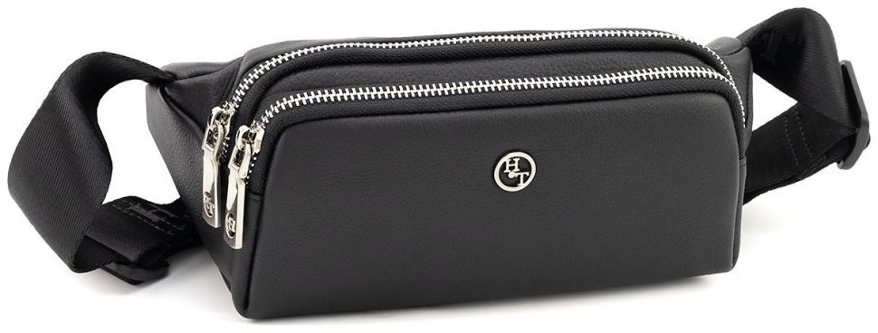 Поясная мужская сумка из натуральной кожи черного цвета H.T Leather 94508 фото №1 Поясная мужская сумка из натуральной кожи черного цвета H.T Leather 94508 modnotak фото №1