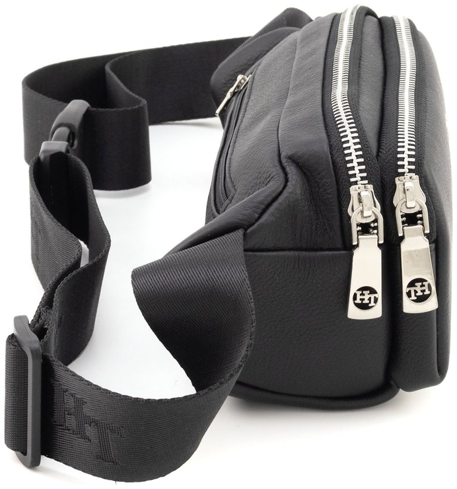 Поясная мужская сумка из натуральной кожи черного цвета H.T Leather 94508 фото №2 Поясная мужская сумка из натуральной кожи черного цвета H.T Leather 94508 modnotak фото №2