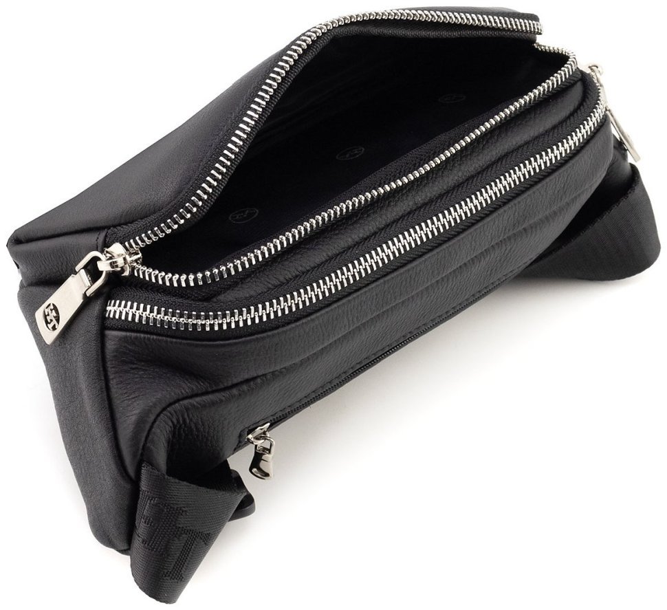 Поясная мужская сумка из натуральной кожи черного цвета H.T Leather 94508 фото №5 Поясная мужская сумка из натуральной кожи черного цвета H.T Leather 94508 modnotak фото №5