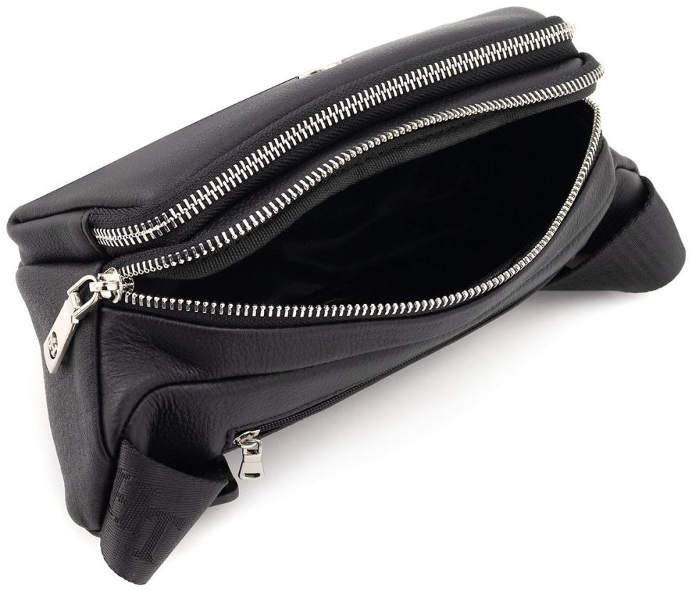 Поясная мужская сумка из натуральной кожи черного цвета H.T Leather 94508 фото №7 Поясная мужская сумка из натуральной кожи черного цвета H.T Leather 94508 modnotak фото №7
