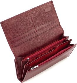 Бордовый женский кошелек из натуральной кожи с блоком под карты ST Leather (19092)