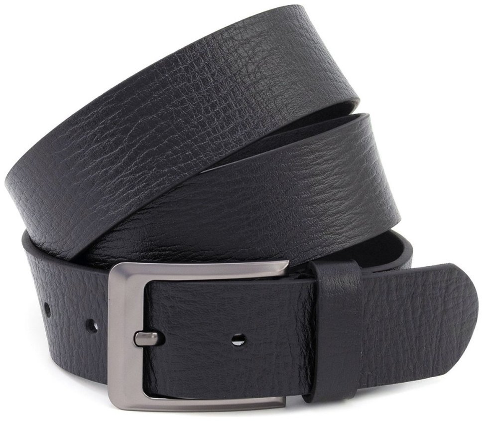 Широкий мужской джинсовый ремень из натуральной кожи Gherardini 45052 Италия, черного цвета modnotak фото №1