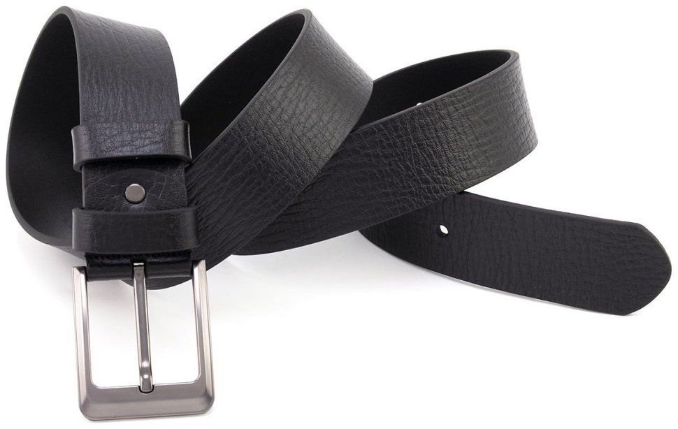 Широкий мужской джинсовый ремень из натуральной кожи Gherardini 45052 Италия, черного цвета modnotak фото №4