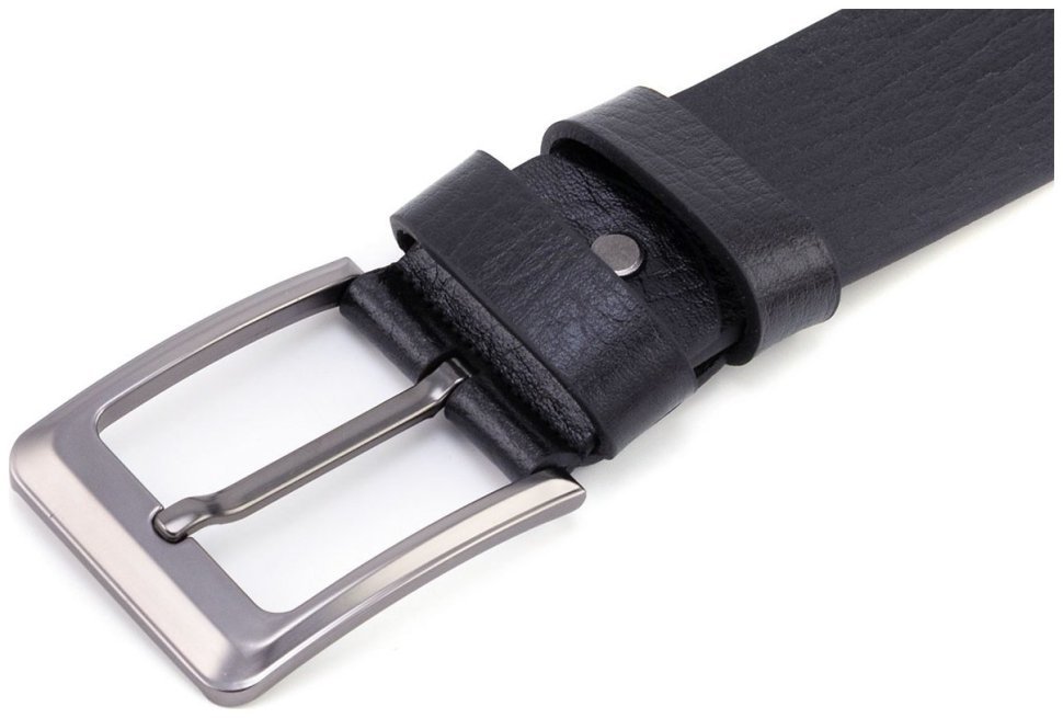 Широкий мужской джинсовый ремень из натуральной кожи Gherardini 45052 Италия, черного цвета modnotak фото №2